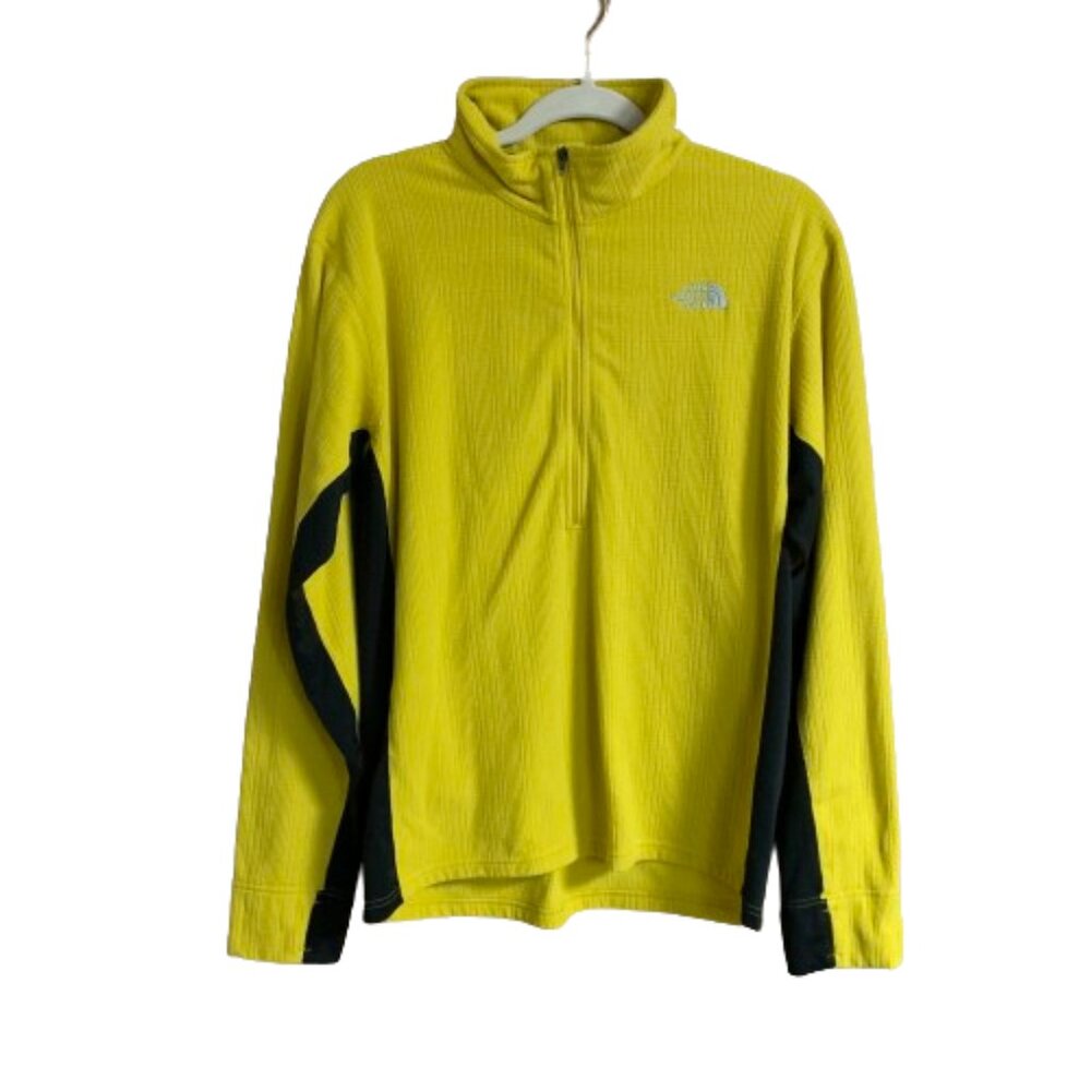 The North Face Medium Yellow & Black Men's 1/4 Zip Pullover Sweatshirt EUC